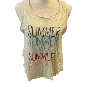 GAP Light Yellow Graphic 'SUMMER' Tank with Blue and Red Prints